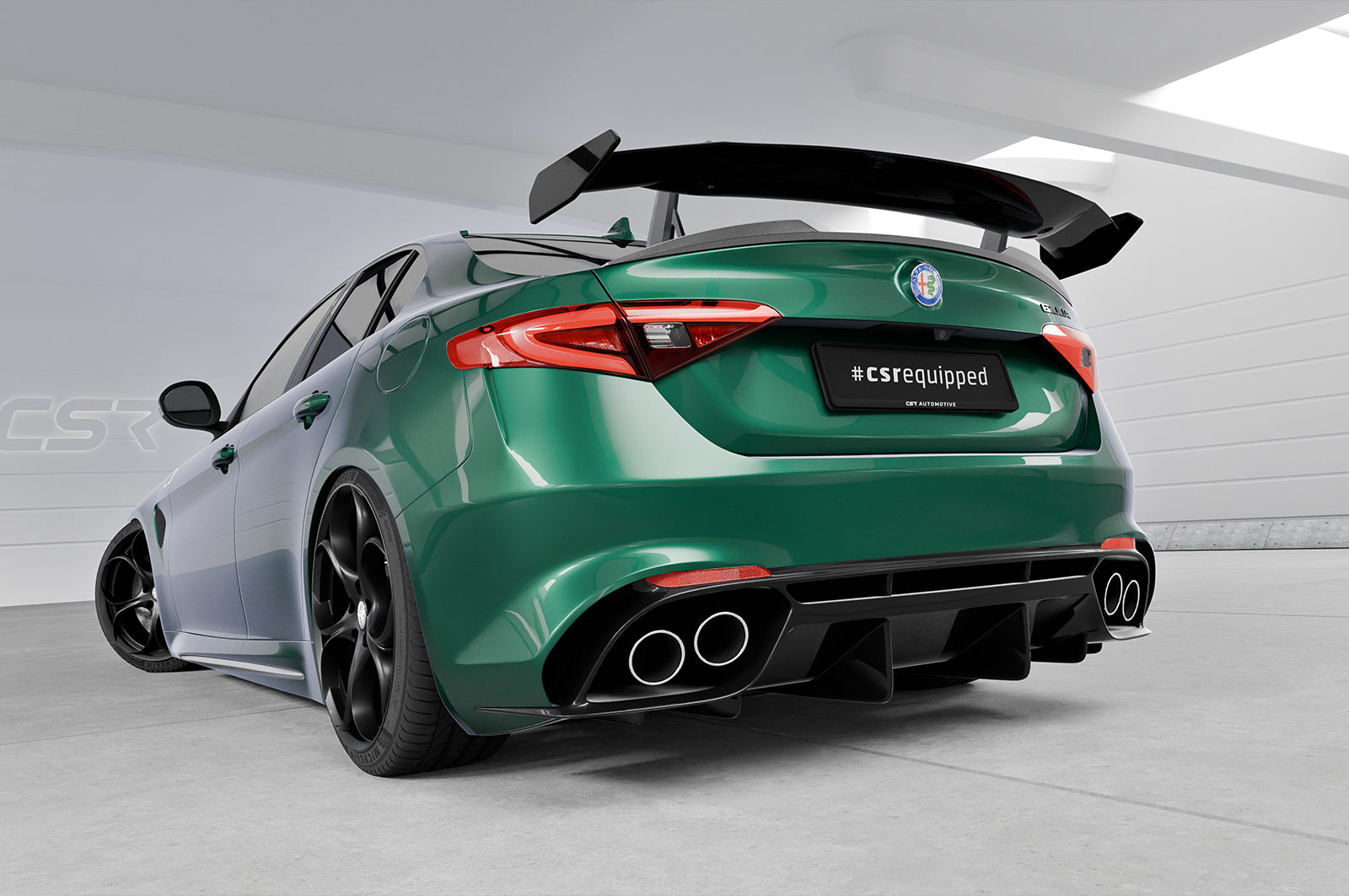 CSR Schwanenhals Heckflügel mit ABE für Alfa Romeo Giulia (Typ 952) Quadrifoglio SHF036