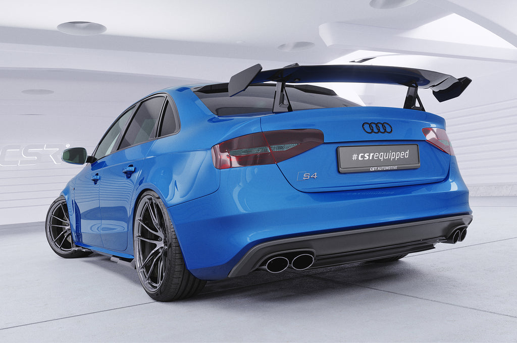 CSR Schwanenhals Heckflügel mit ABE für Audi A4 / S4 B8 (Typ 8K) Limousine SHF041-D02-F002-F-L Design 2
