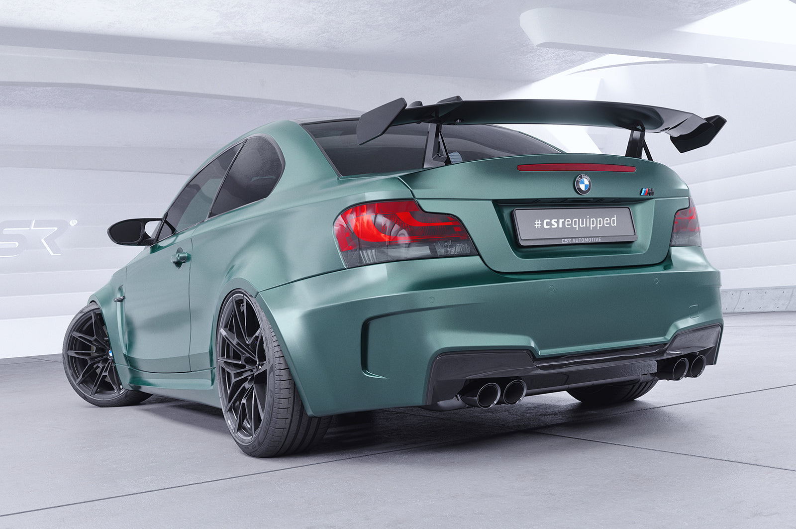 CSR Schwanenhals Heckflügel mit ABE für BMW 1er / M1 E82 Coupe SHF043