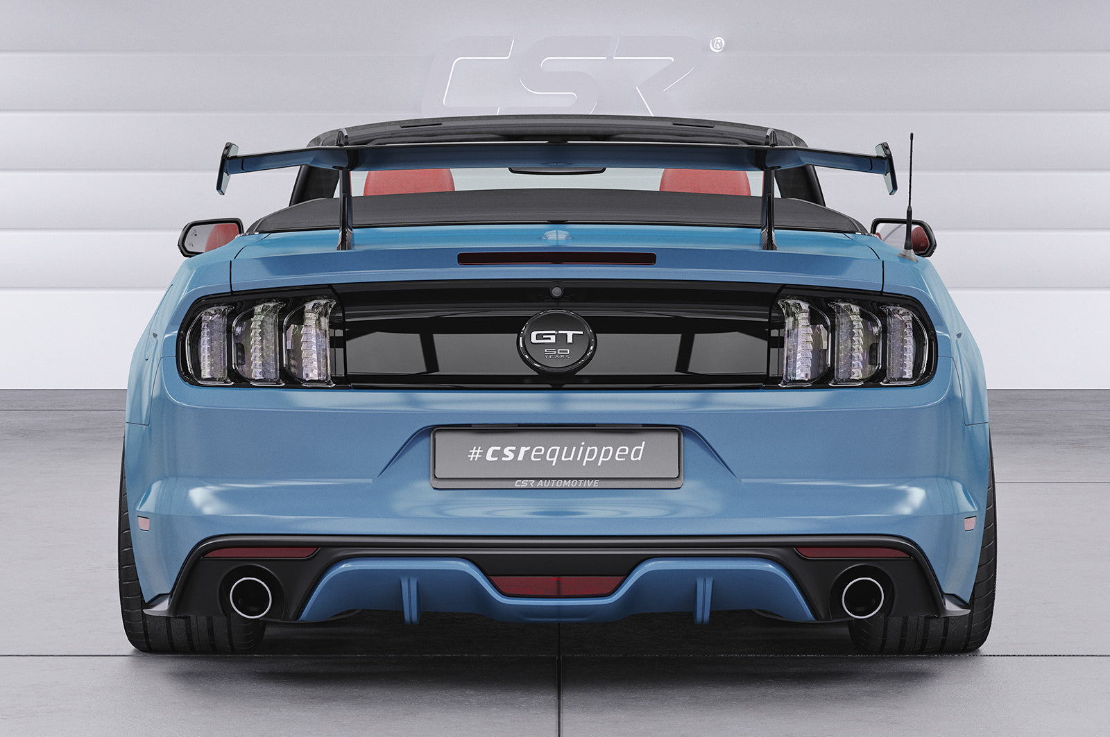 CSR Schwanenhals Heckflügel mit ABE für Ford Mustang MK6 Cabrio SHF047-D02-F002-F-L Design 2