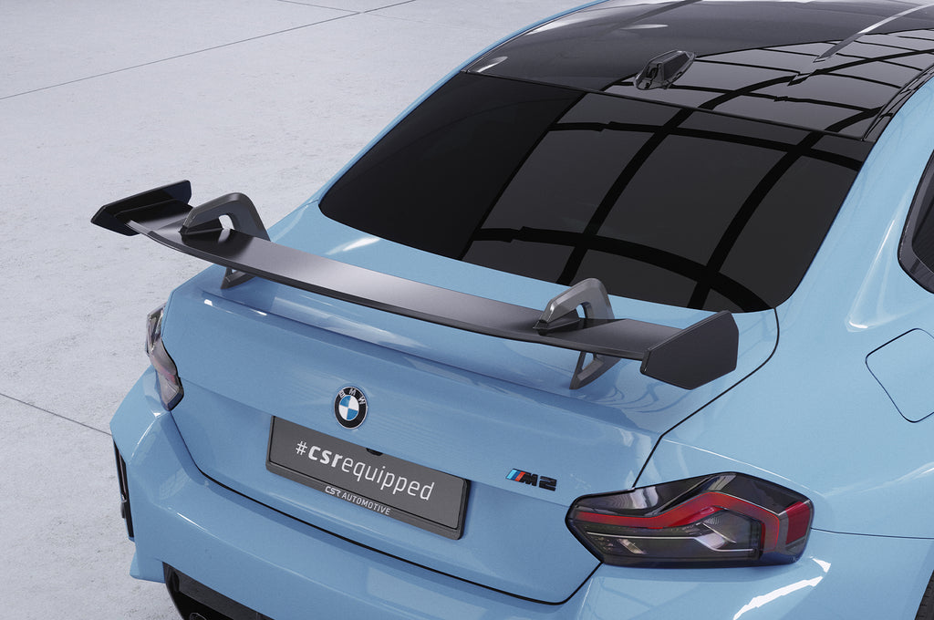 CSR Schwanenhals Heckflügel mit ABE für BMW 2er G42 / M2 G87 Coupe SHF056-D02-C Carbon Look Hochglanz (keine Lackierung erforderlich)