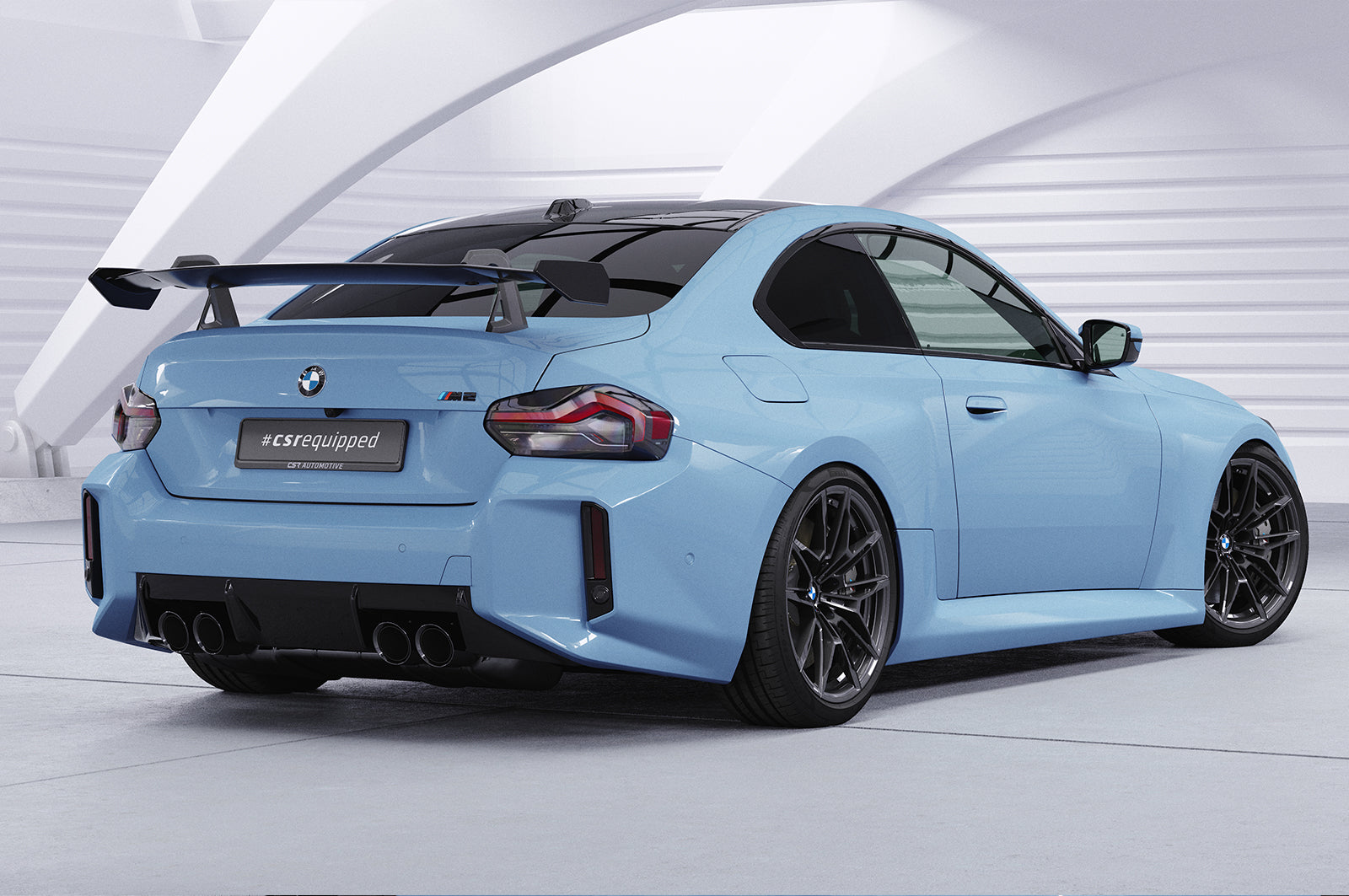 CSR Schwanenhals Heckflügel mit ABE für BMW 2er G42 / M2 G87 Coupe SHF056-D02-C Carbon Look Hochglanz (keine Lackierung erforderlich)