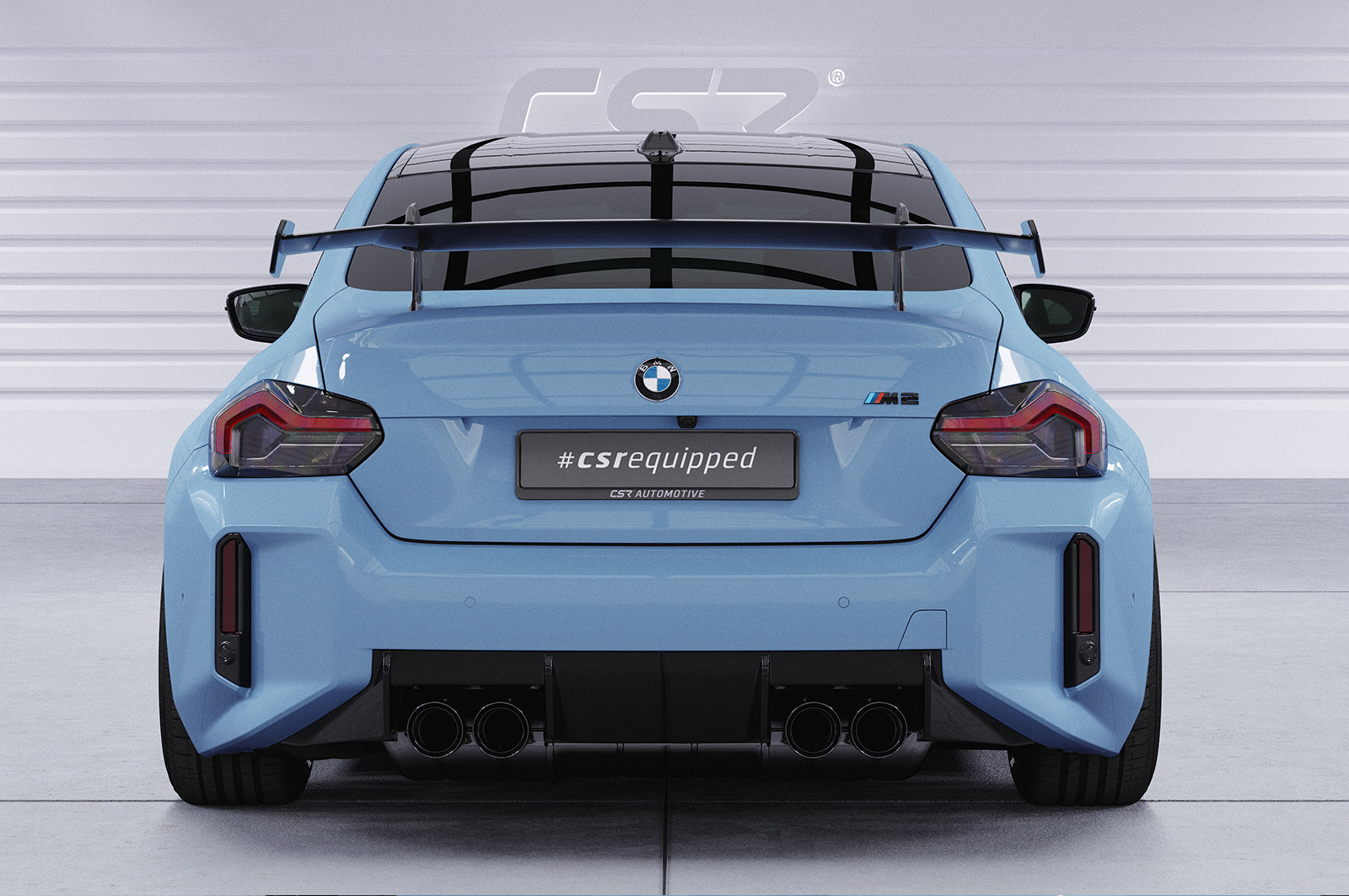 CSR Schwanenhals Heckflügel mit ABE für BMW 2er G42 / M2 G87 Coupe SHF056-D02-C Carbon Look Hochglanz (keine Lackierung erforderlich)