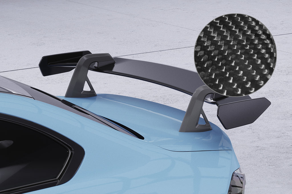 CSR Schwanenhals Heckflügel mit ABE für BMW 2er G42 / M2 G87 Coupe SHF056-D02-C Carbon Look Hochglanz (keine Lackierung erforderlich)