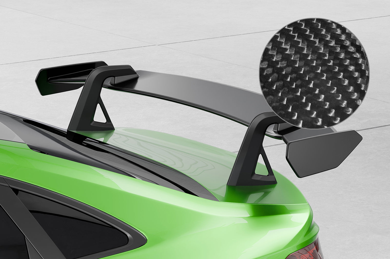 CSR Schwanenhals Heckflügel mit ABE für Audi A3 / S3 / RS3 (8Y) Limousine SHF057-D02-C Carbon Look Hochglanz (keine Lackierung erforderlich)
