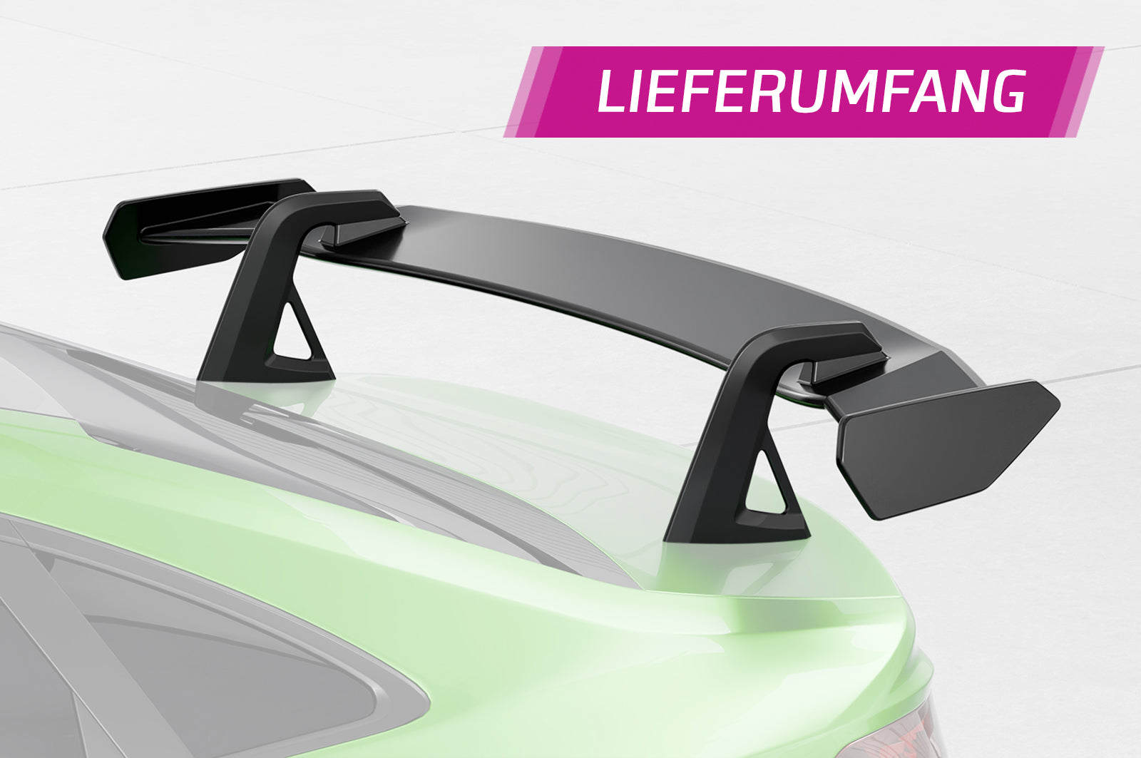 CSR Schwanenhals Heckflügel mit ABE für Audi A3 / S3 / RS3 (8Y) Limousine SHF057-D02-C Carbon Look Hochglanz (keine Lackierung erforderlich)