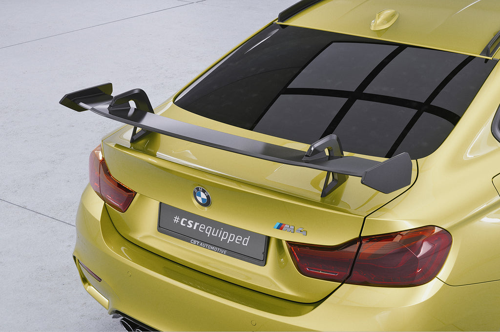 CSR Schwanenhals Heckflügel mit ABE für BMW M4 F82 Coupe SHF059-D02-C Carbon Look Hochglanz (keine Lackierung erforderlich)