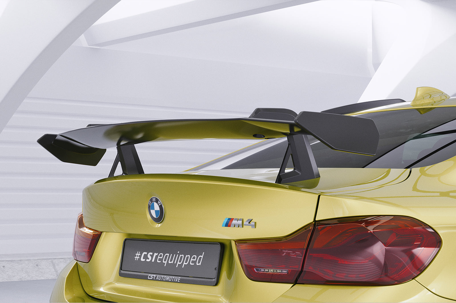 CSR Schwanenhals Heckflügel mit ABE für BMW M4 F82 Coupe SHF059-D02-C Carbon Look Hochglanz (keine Lackierung erforderlich)