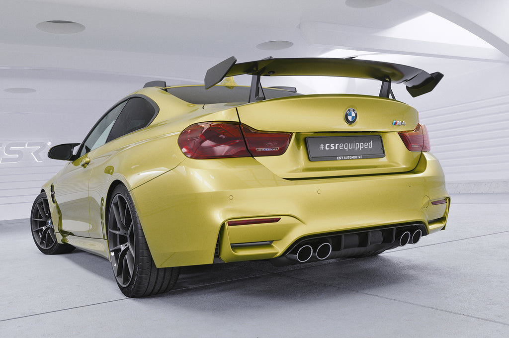 CSR Schwanenhals Heckflügel mit ABE für BMW M4 F82 Coupe SHF059-D02-C Carbon Look Hochglanz (keine Lackierung erforderlich)