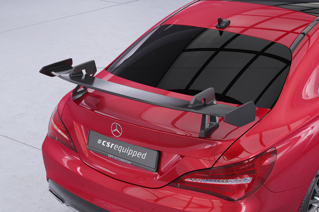 CSR Schwanenhals Heckflügel mit ABE für Mercedes-Benz CLA (C117) Limousine SHF069-D01-C Carbon Look Hochglanz (keine Lackierung erforderlich)