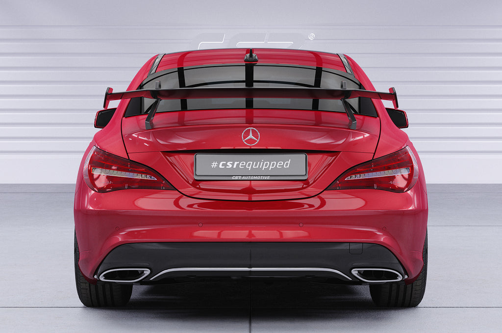 CSR Schwanenhals Heckflügel mit ABE für Mercedes-Benz CLA (C117) Limousine SHF069-D01-C Carbon Look Hochglanz (keine Lackierung erforderlich)