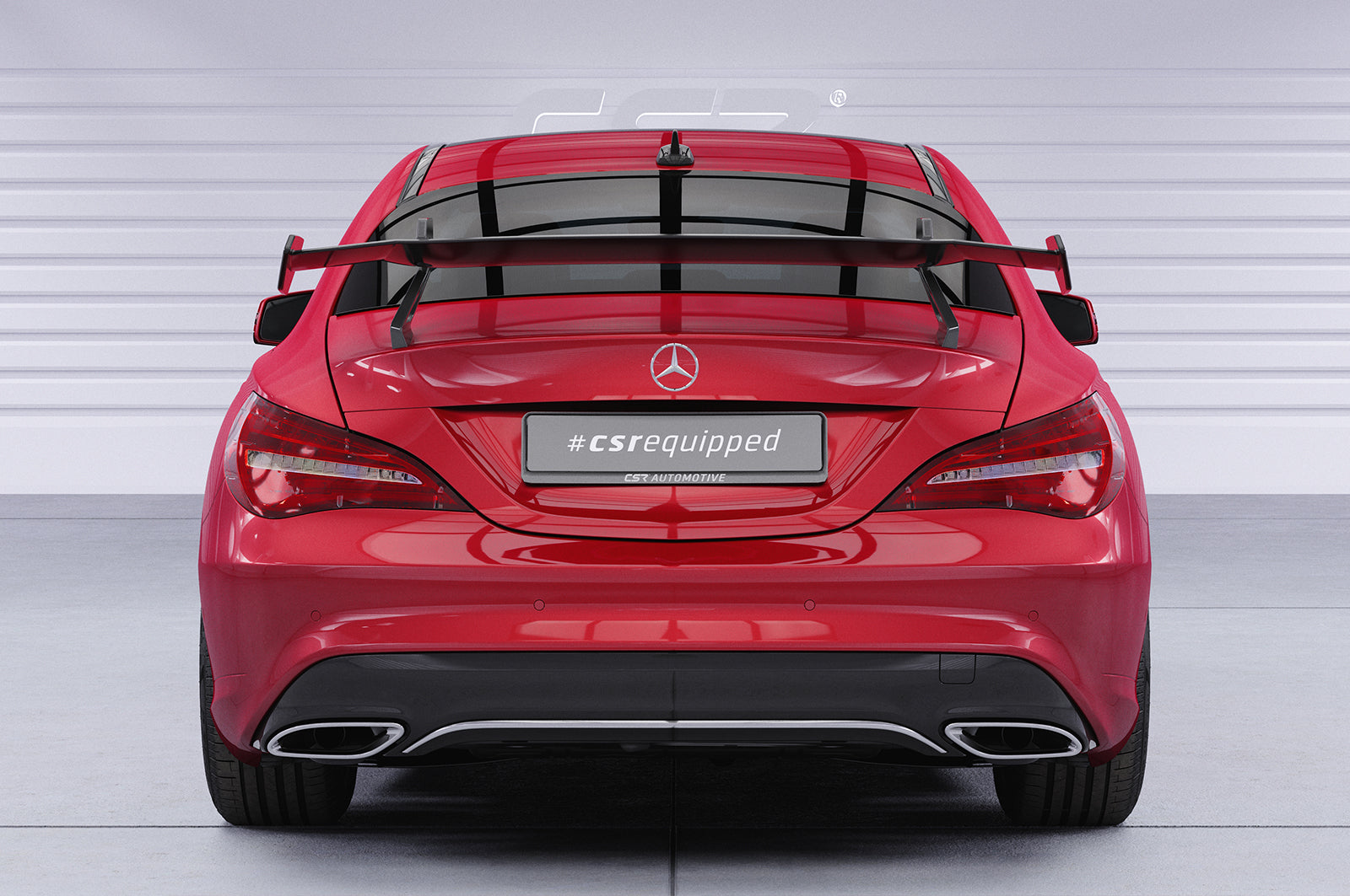 CSR Schwanenhals Heckflügel mit ABE für Mercedes-Benz CLA (C117) Limousine SHF069-D01-C Carbon Look Hochglanz (keine Lackierung erforderlich)