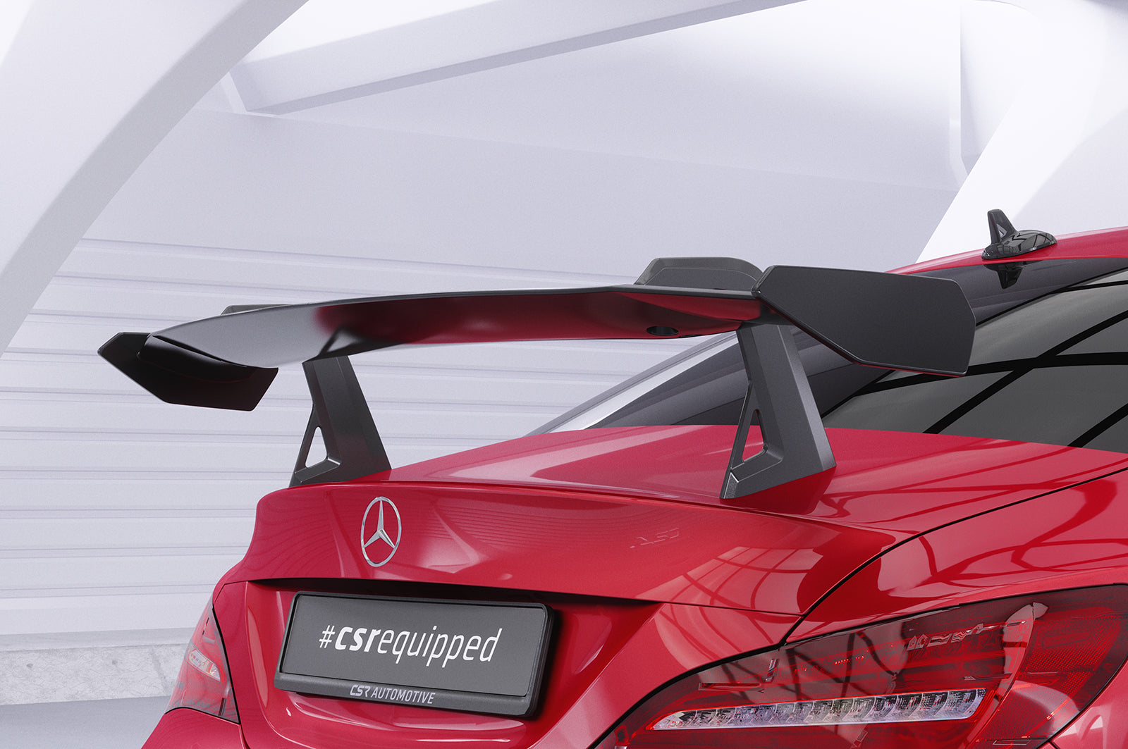 CSR Schwanenhals Heckflügel mit ABE für Mercedes-Benz CLA (C117) Limousine SHF069-D02-F002-F-L Design 2