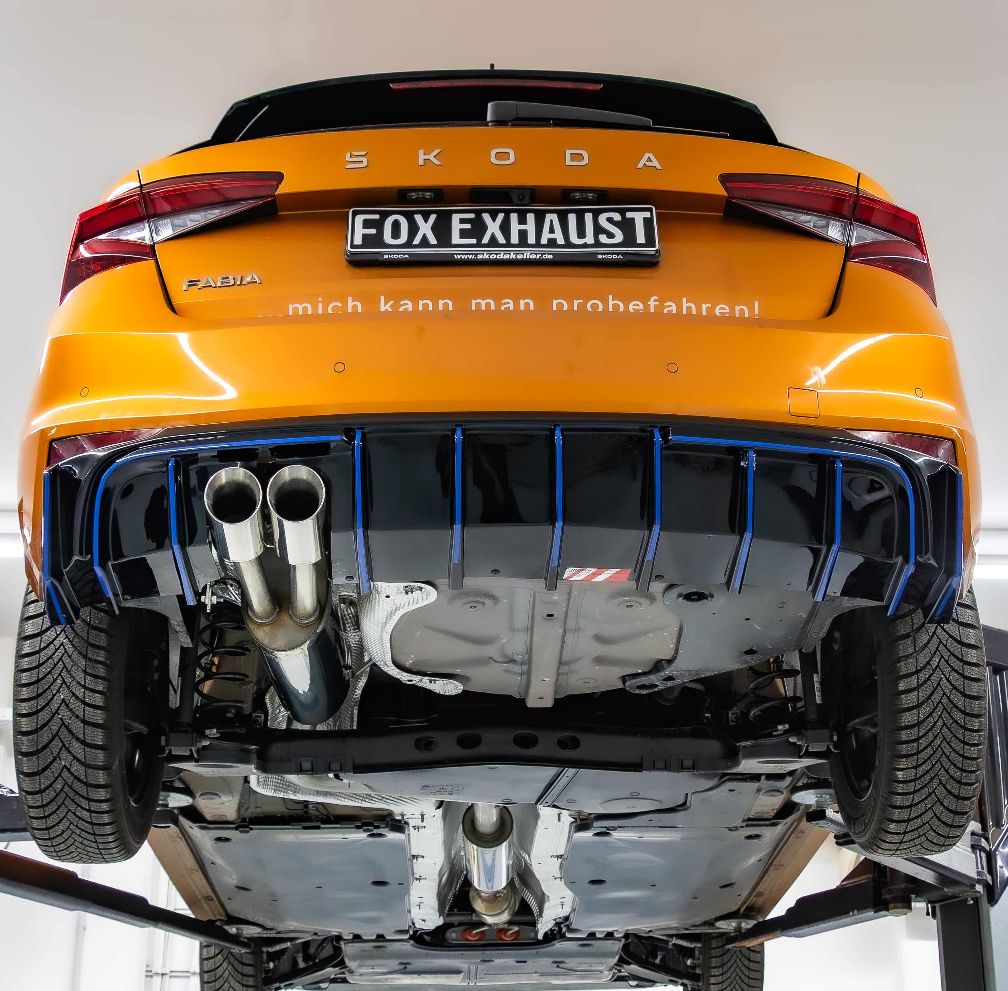 Fox passend fürSkoda Fabia PJ mit Abgasklappe Endschalldämpfer - 2x90 Typ 25