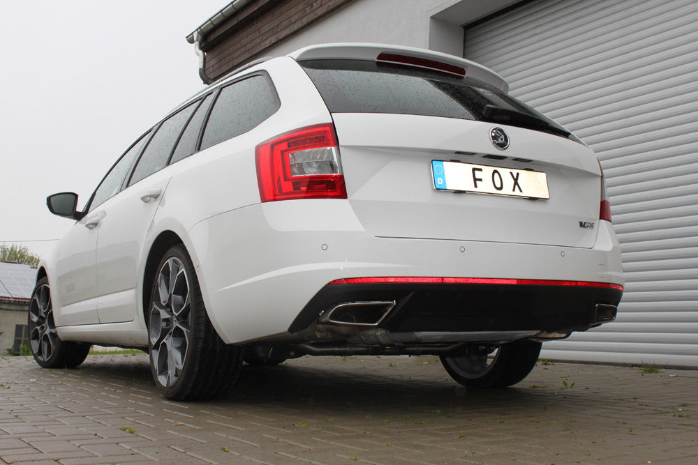 Fox passend fürSkoda Octavia 5E RS - TSI Endschalldämpfer rechts/links - Austritt der Endrohre in den originalen Endrohren