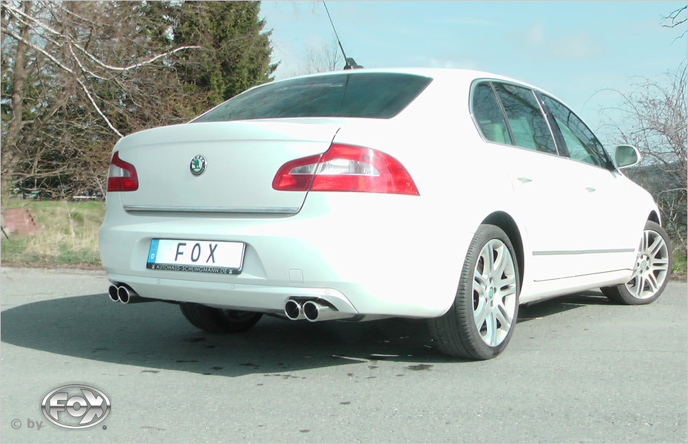 Fox passend fürSkoda Superb 3T Frontantrieb Endschalldämpfer rechts/links - 2x80 Typ 16 rechts/links