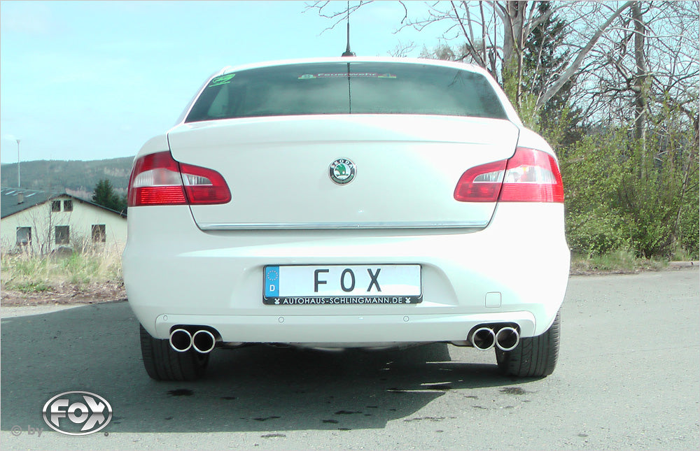 Fox passend fürSkoda Superb 3T Frontantrieb Endschalldämpfer rechts/links - 2x80 Typ 16 rechts/links