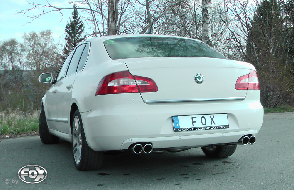 Fox passend fürSkoda Superb 3T Frontantrieb Endschalldämpfer rechts/links - 2x80 Typ 16 rechts/links