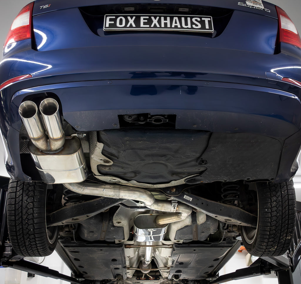 Fox passend fürSkoda Superb 3T 4x2 End- und Vorschalldämpfer - 2x80 Typ 25