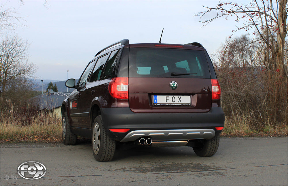 Fox passend fürSkoda Yeti 5L - Frontantrieb Endschalldämpfer - 2x80 Typ 12