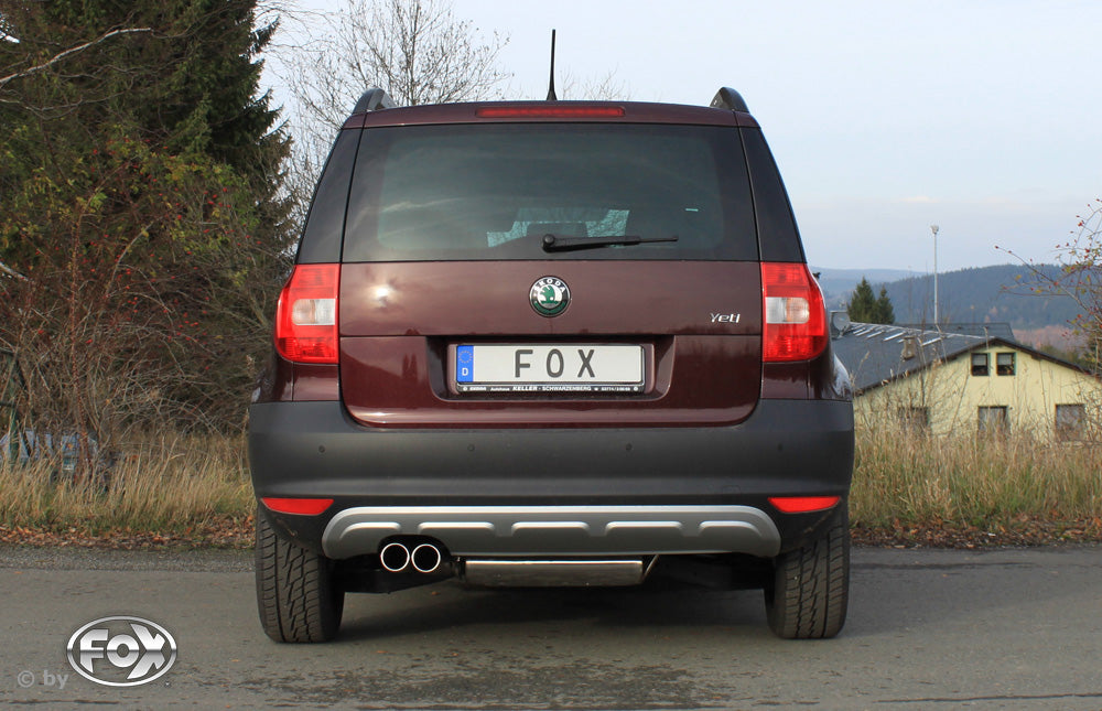 Fox passend fürSkoda Yeti 5L - Frontantrieb Endschalldämpfer - 2x80 Typ 12