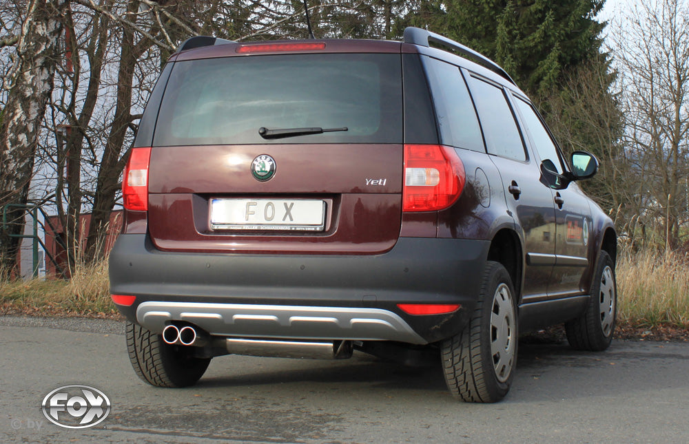 Fox passend fürSkoda Yeti 5L - Frontantrieb Endschalldämpfer - 2x80 Typ 12