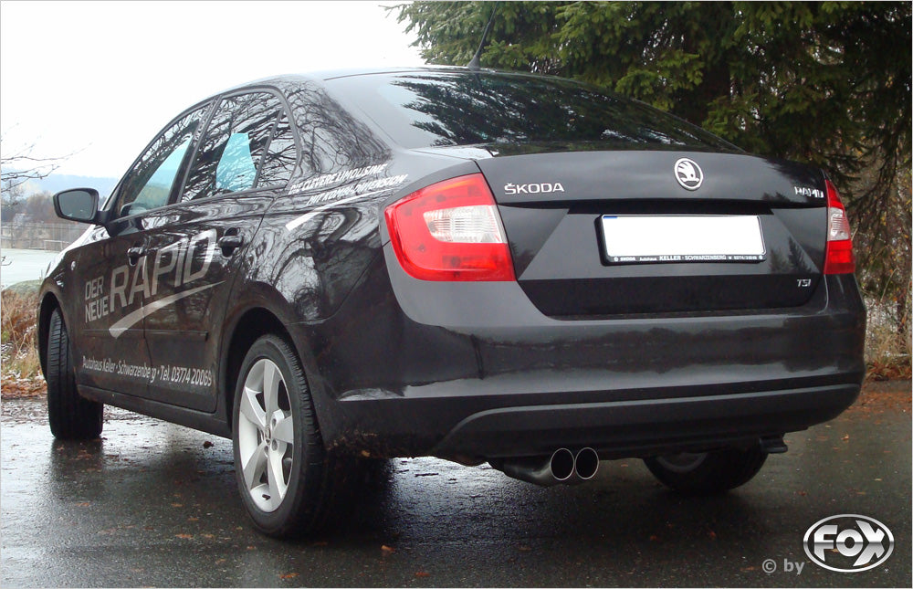Fox passend fürSkoda Rapid Limousine Endschalldämpfer - 2x76 Typ 18