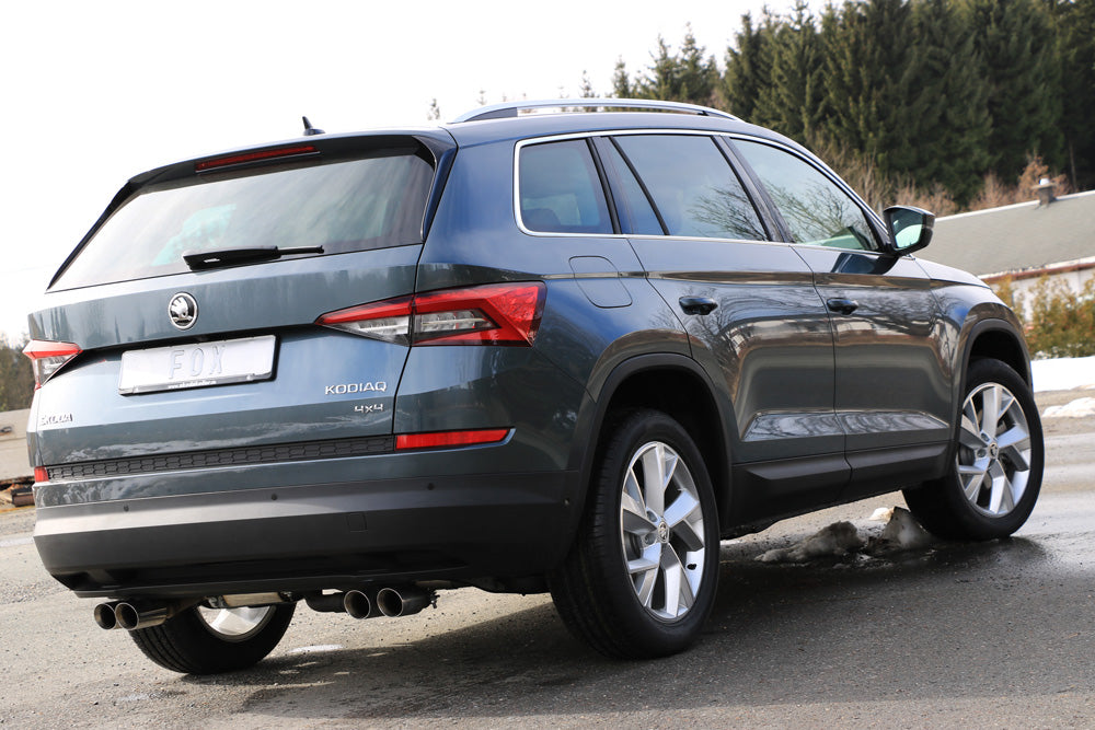 Fox passend fürSkoda Kodiaq 4x4 Endschalldämpfer quer - 2x80 Typ 25 rechts/links - Endrohre unter der Stoßstange