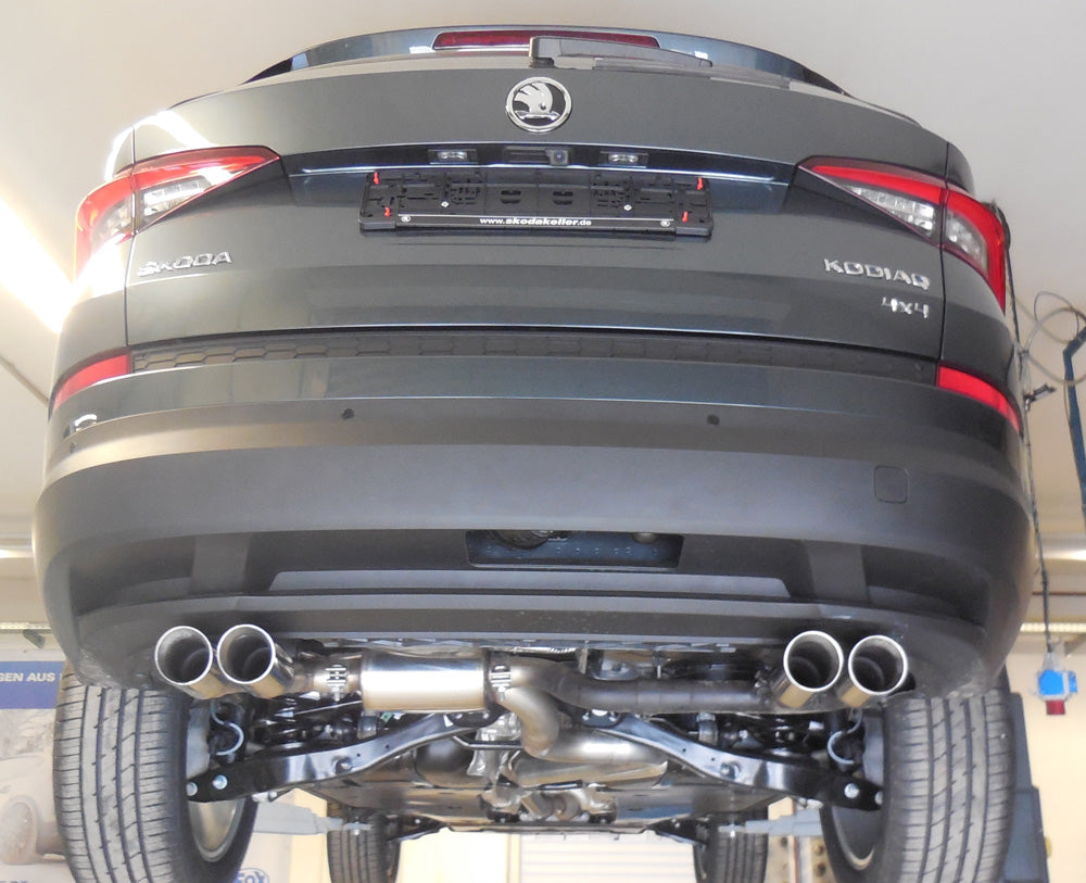 Fox passend fürSkoda Kodiaq 4x4 Endschalldämpfer quer - 2x80 Typ 25 rechts/links - Endrohre unter der Stoßstange