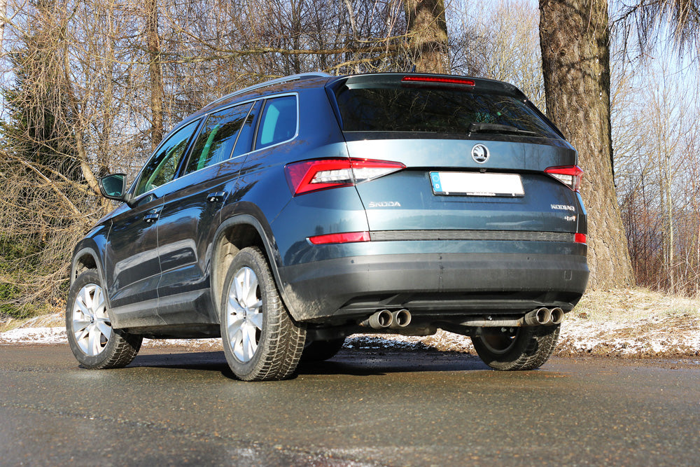 Fox passend fürSkoda Kodiaq 4x4 Endschalldämpfer quer - 2x80 Typ 25 rechts/links - Endrohre in der Stoßstange
