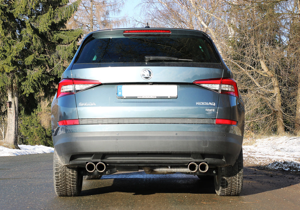 Fox passend fürSkoda Kodiaq 4x4 Endschalldämpfer quer - 2x80 Typ 25 rechts/links - Endrohre in der Stoßstange