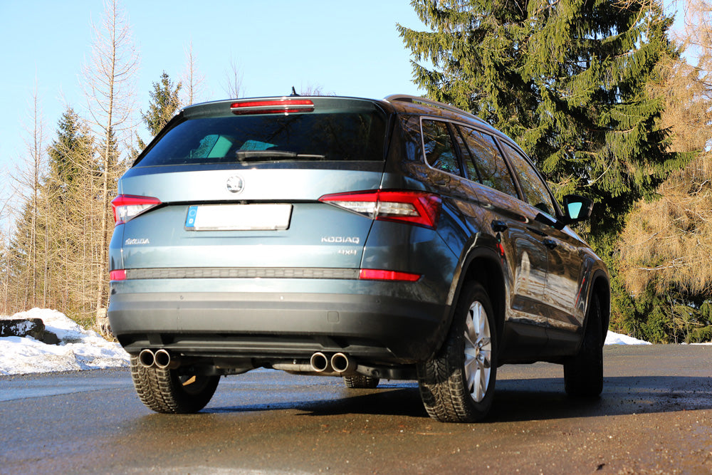 Fox passend fürSkoda Kodiaq 4x4 Endschalldämpfer quer - 2x80 Typ 25 rechts/links - Endrohre in der Stoßstange