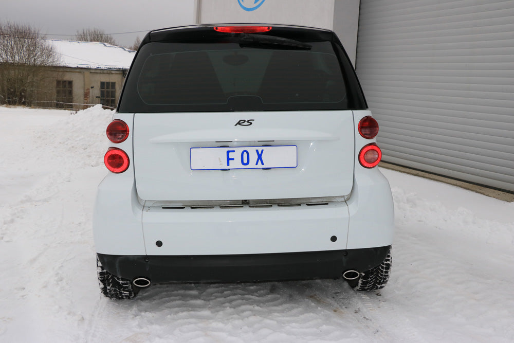 Fox passend fürSmart Fortwo Coupe 451 Endschalldämpfer quer Ausgang rechts/links inkl. Flexstück - 86x54 Typ 32 rechts/links