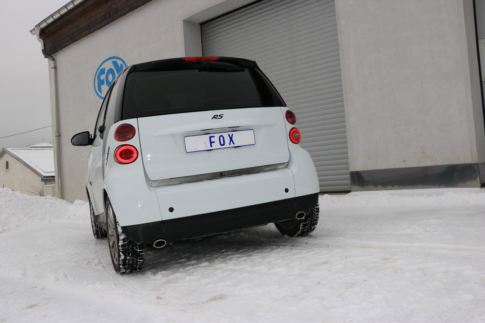 Fox passend fürSmart Fortwo Coupe 451 Endschalldämpfer quer Ausgang rechts/links inkl. Flexstück - 86x54 Typ 32 rechts/links