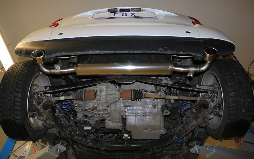 Fox passend fürSmart Fortwo Coupe 451 Endschalldämpfer quer Ausgang rechts/links inkl. Flexstück - 86x54 Typ 32 rechts/links