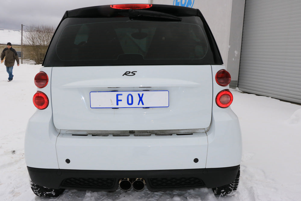 Fox passend fürSmart Fortwo Coupe 451 mit Brabus Stoßstange Endschalldämpfer Ausgang mittig - 2x80 Typ 14