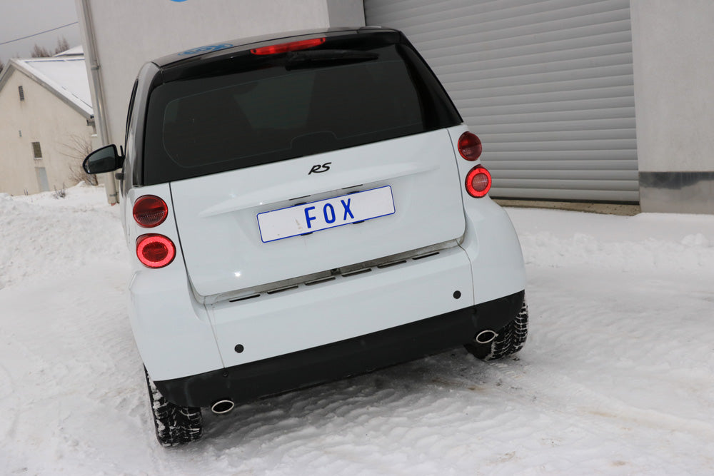 Fox passend für Smart Fortwo Coupe 451 Endschalldämpfer quer Ausgang rechts/links inkl. Flexstück - 86x54 Typ 32 rechts/links