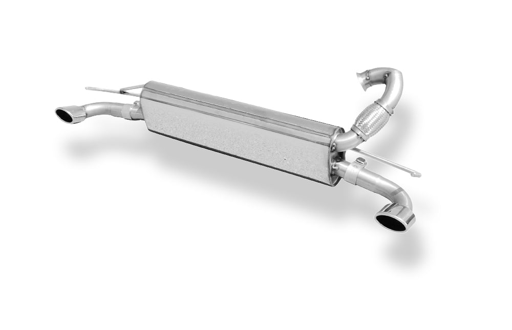 Fox passend fürSmart Fortwo 453 Endschalldämpfer quer Ausgang rechts/links inkl. Flexstück - 86x54 Typ 32 rechts/links