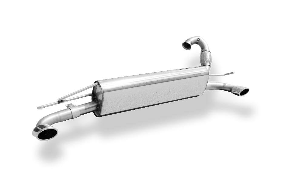 Fox passend fürSmart Fortwo 453 Endschalldämpfer quer Ausgang rechts/links inkl. Flexstück - 86x54 Typ 32 rechts/links