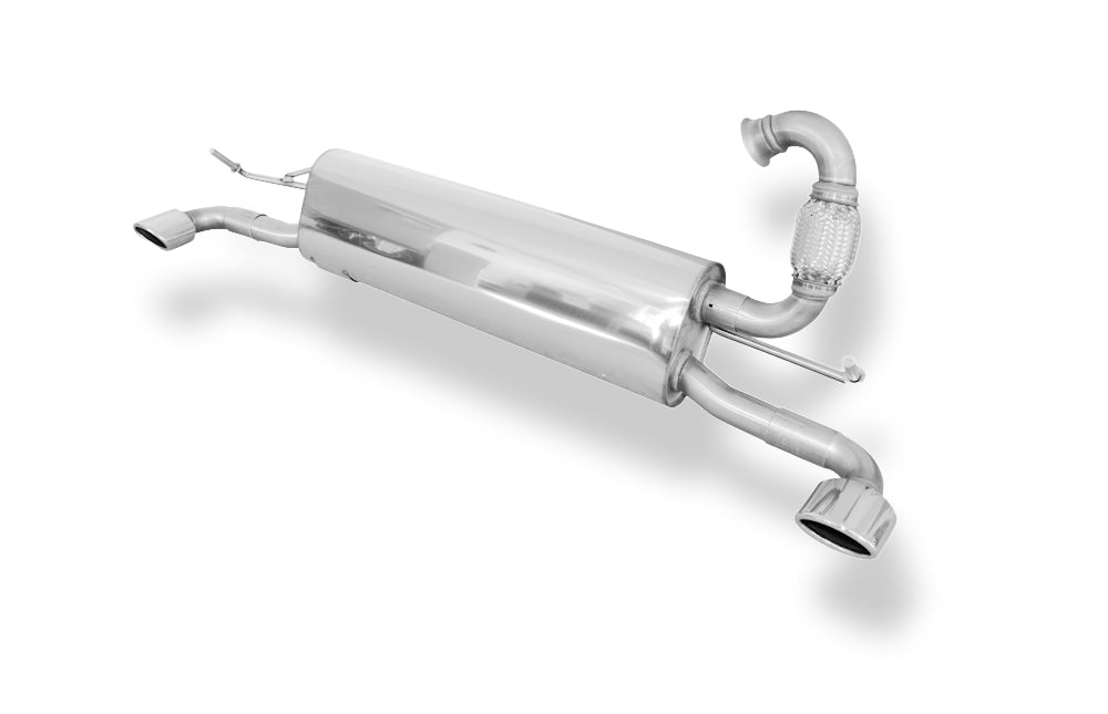 Fox passend fürSmart Fortwo 453 Endschalldämpfer quer Ausgang rechts/links inkl. Flexstück - 86x54 Typ 32 rechts/links
