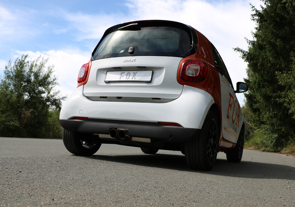 Fox passend fürSmart Fortwo 453 Endschalldämpfer Ausgang mittig - 2x80 Typ 14