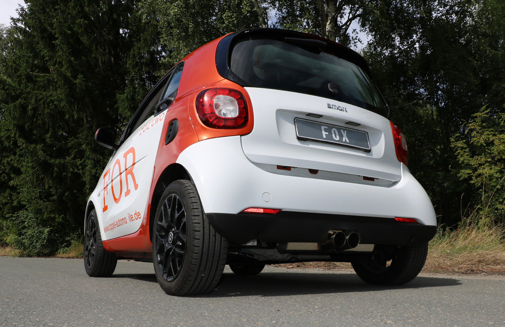 Fox passend fürSmart Fortwo 453 Endschalldämpfer Ausgang mittig - 2x80 Typ 14