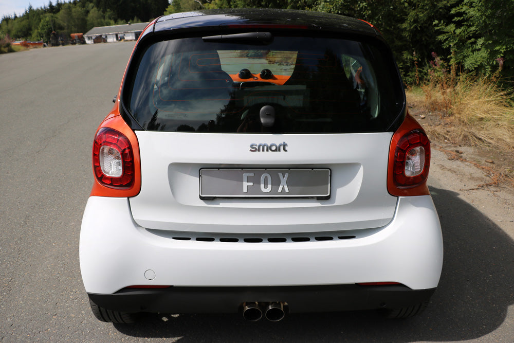 Fox passend fürSmart Fortwo 453 Endschalldämpfer Ausgang mittig - 2x80 Typ 14
