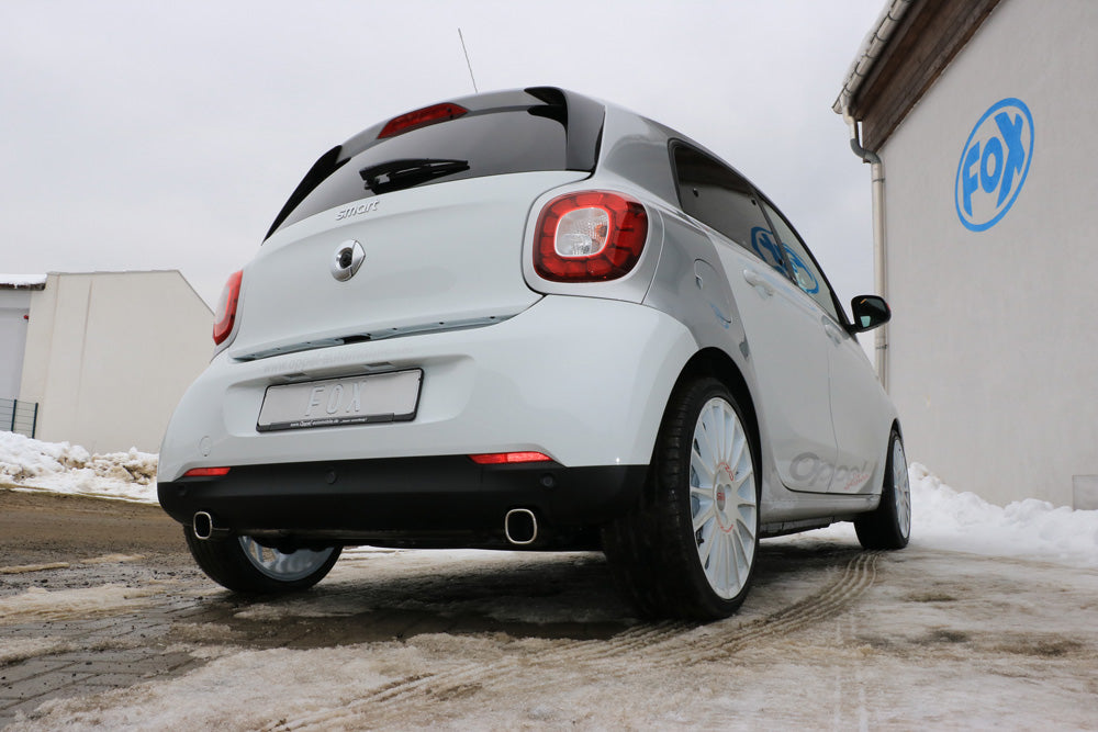 Fox passend fürSmart Forfour 453 Endschalldämpfer quer Ausgang rechts/links inkl. Flexstück - 78x75 Typ 70 rechts/links