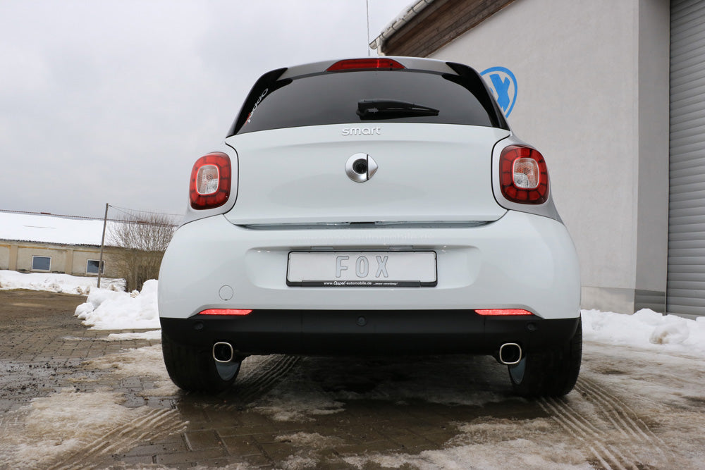 Fox passend für Smart Forfour 453 Endschalldämpfer quer Ausgang rechts/links inkl. Flexstück - 78x75 Typ 70 rechts/links