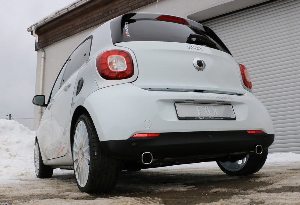 Fox passend fürSmart Forfour 453 Endschalldämpfer quer Ausgang rechts/links inkl. Flexstück - 78x75 Typ 70 rechts/links