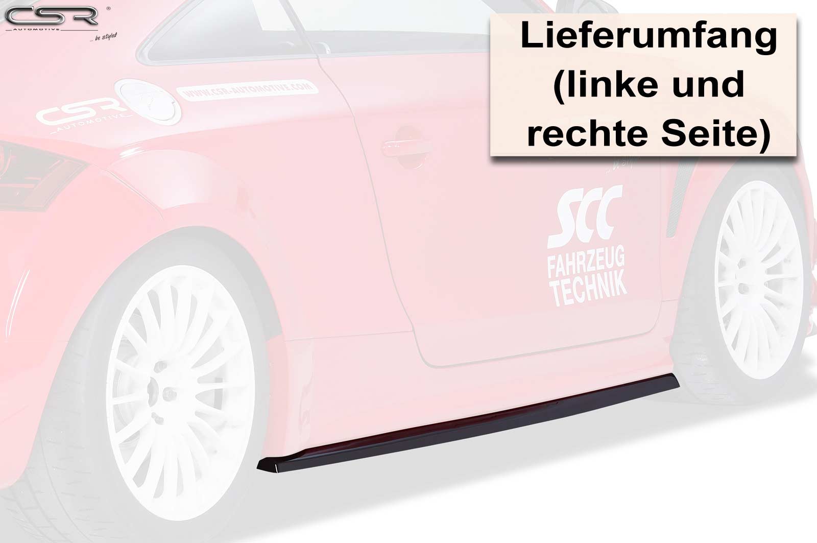 CSR Seitenschweller mit ABE für Audi TT 8J SS438-G Glossy schwarz Hochglanz (keine Lackierung erforderlich)