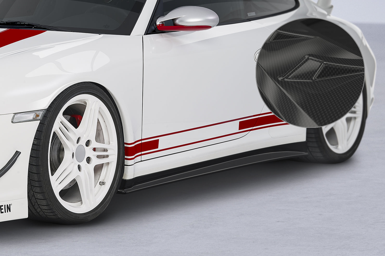 CSR Seitenschweller mit ABE für Porsche 911/997 SS441-C Carbon Look Hochglanz (keine Lackierung erforderlich)