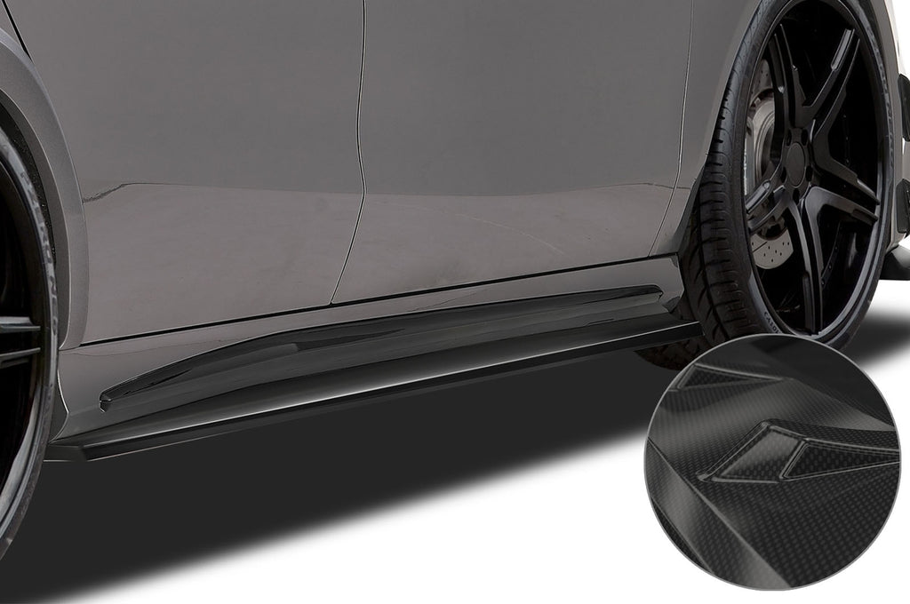 CSR Seitenschweller mit ABE für Mercedes-Benz CLA C117 X117 SS448-C Carbon Look Hochglanz (keine Lackierung erforderlich)