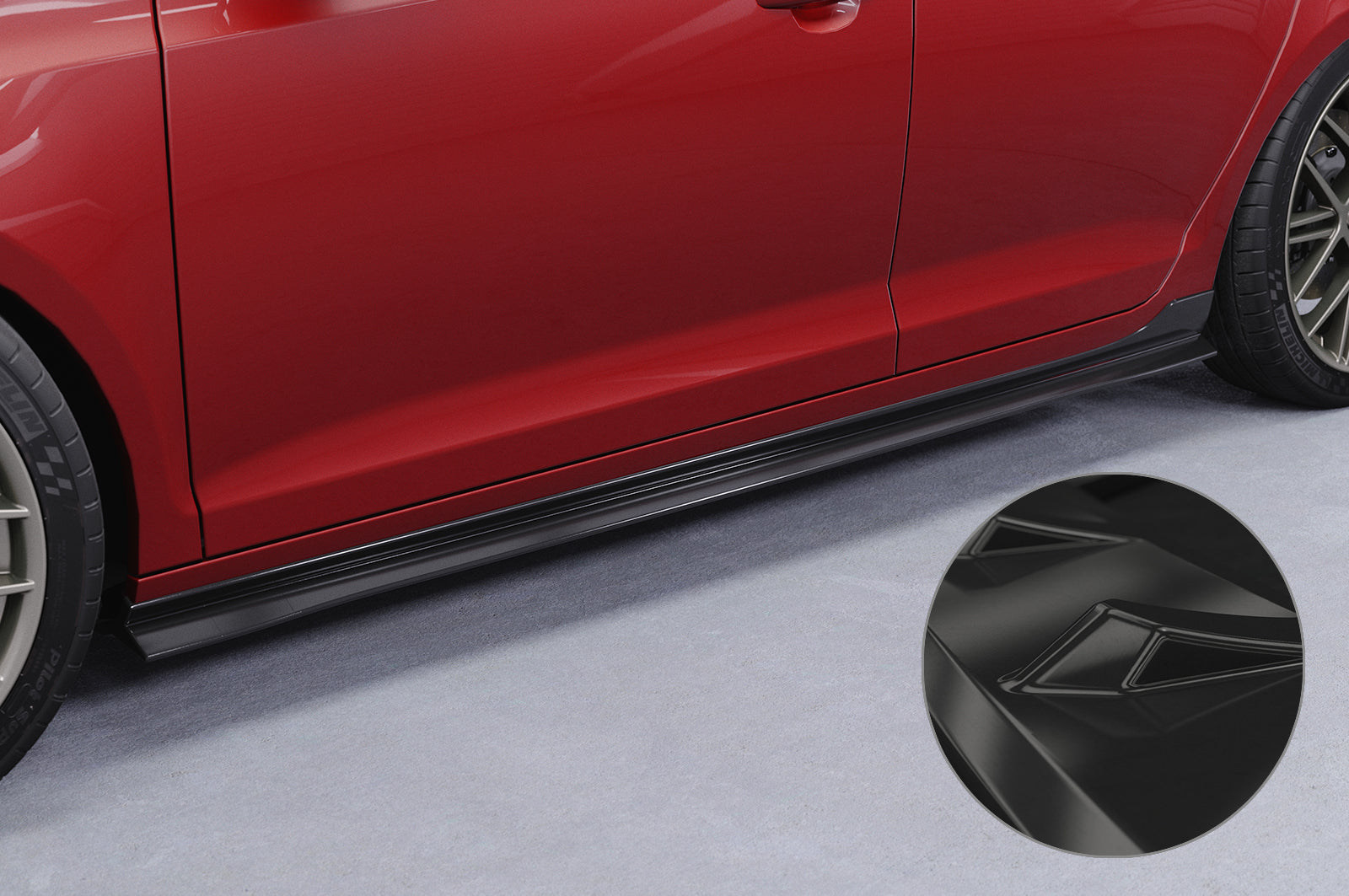 CSR Seitenschweller mit ABE für VW Golf 6 SS460-G Glossy schwarz Hochglanz (keine Lackierung erforderlich)